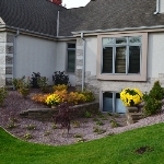 Retaining walls, stone mulch and plantings installed in Wisconsin